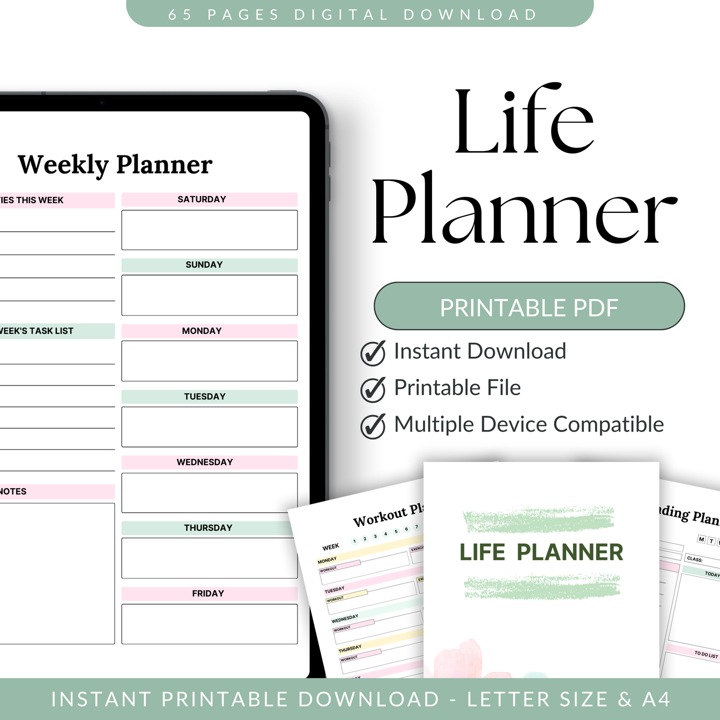 2026 Life Planner – All-in-One Digital Productivity Planner (PDF)