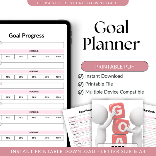 2026 Goal Planner – Goal Setting & Achievement Digital Workbook