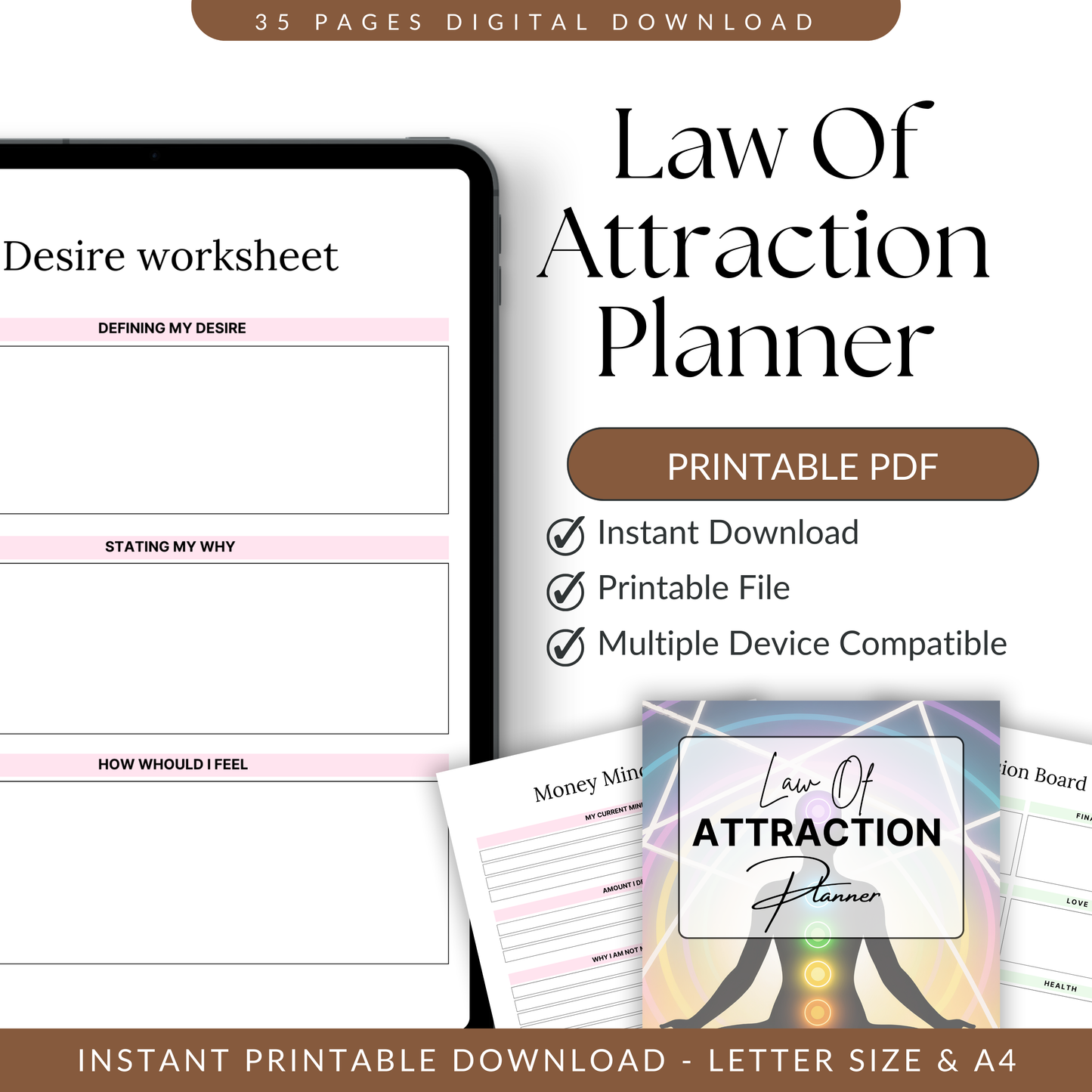 2026 Law of Attraction Planner – Manifestation Digital Journal (Printable)