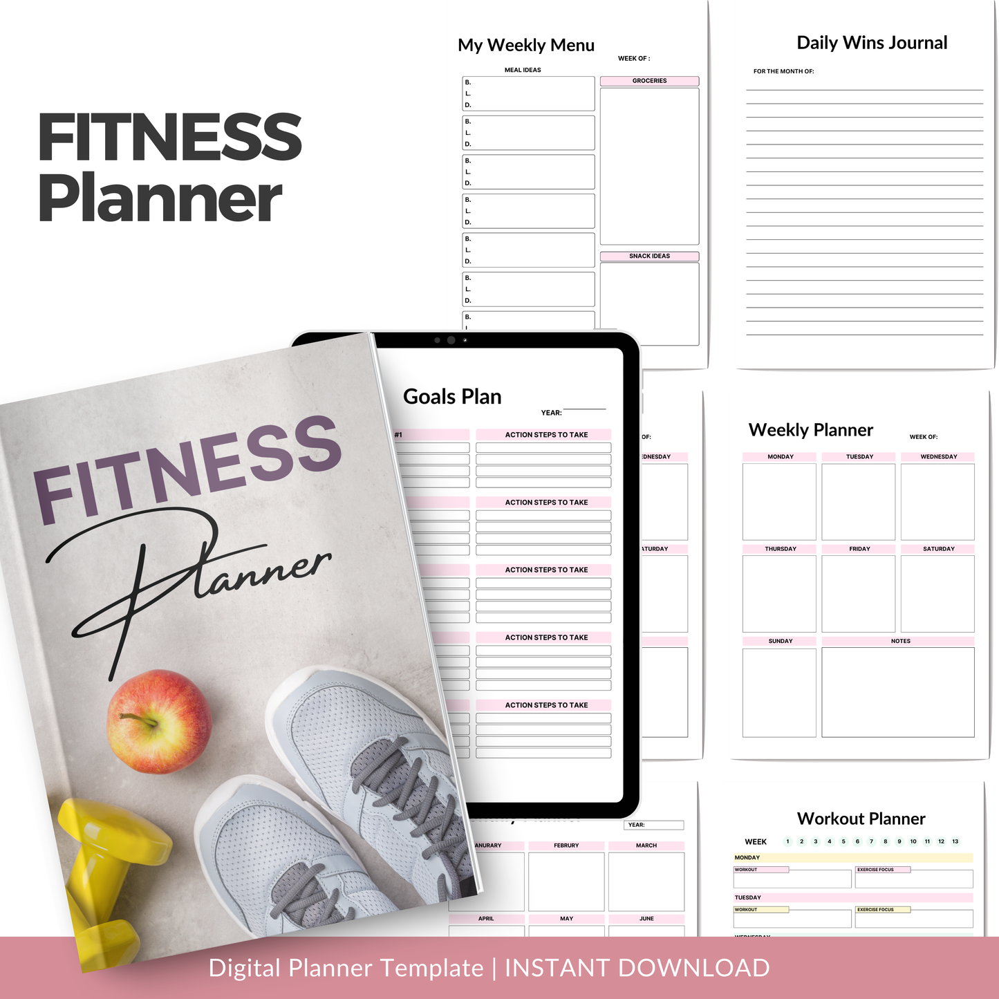 2026 Fitness Planner – Printable Workout & Health Tracker (PDF)