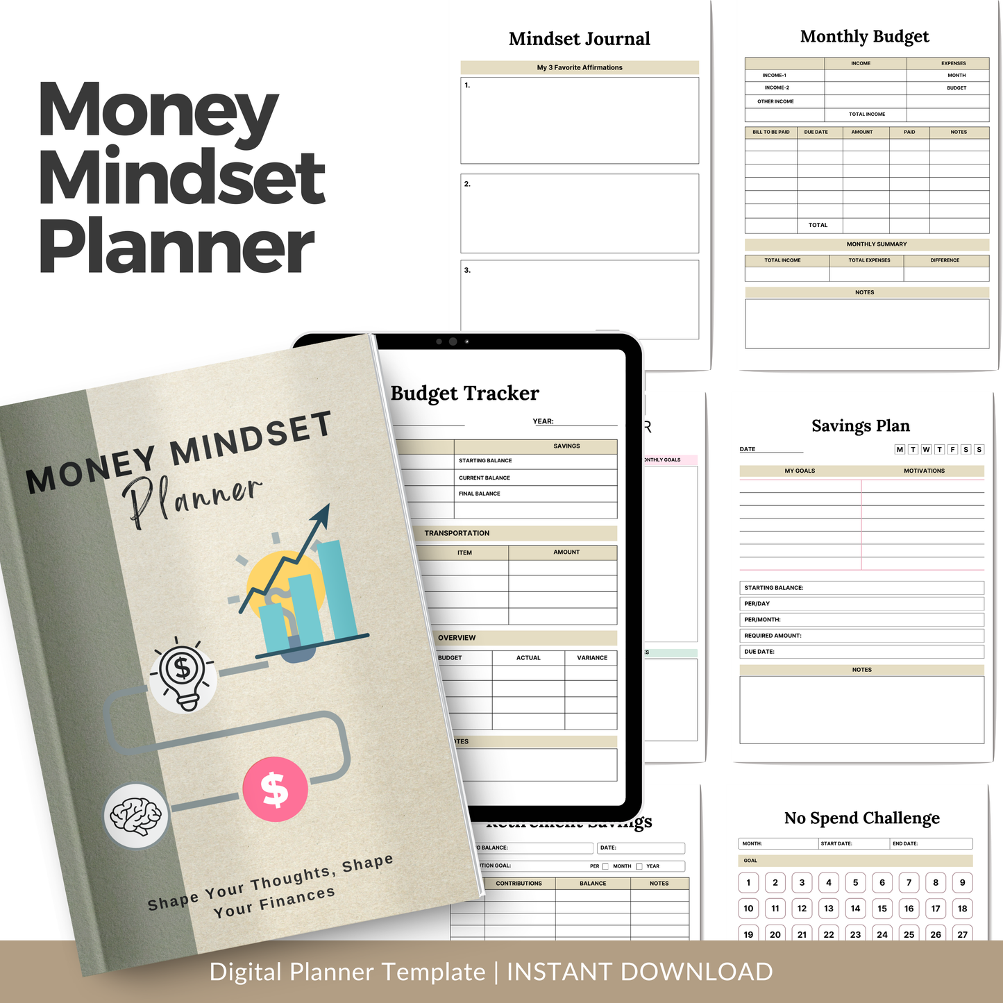 2026 Money Mindset Planner – Wealth & Abundance Digital Journal