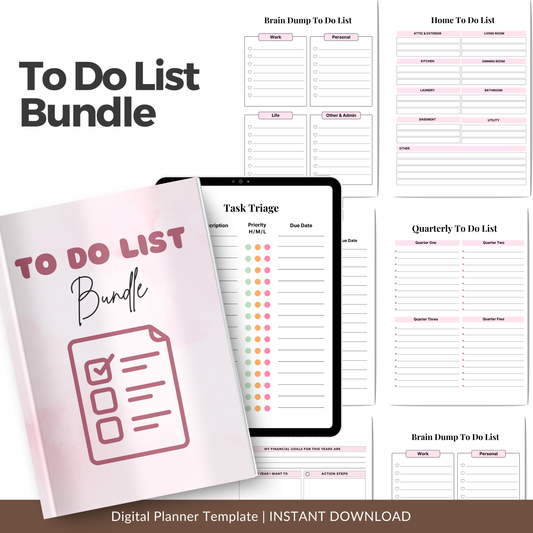 2026 To-Do List Bundle – Digital Productivity Planner (Printable PDF)