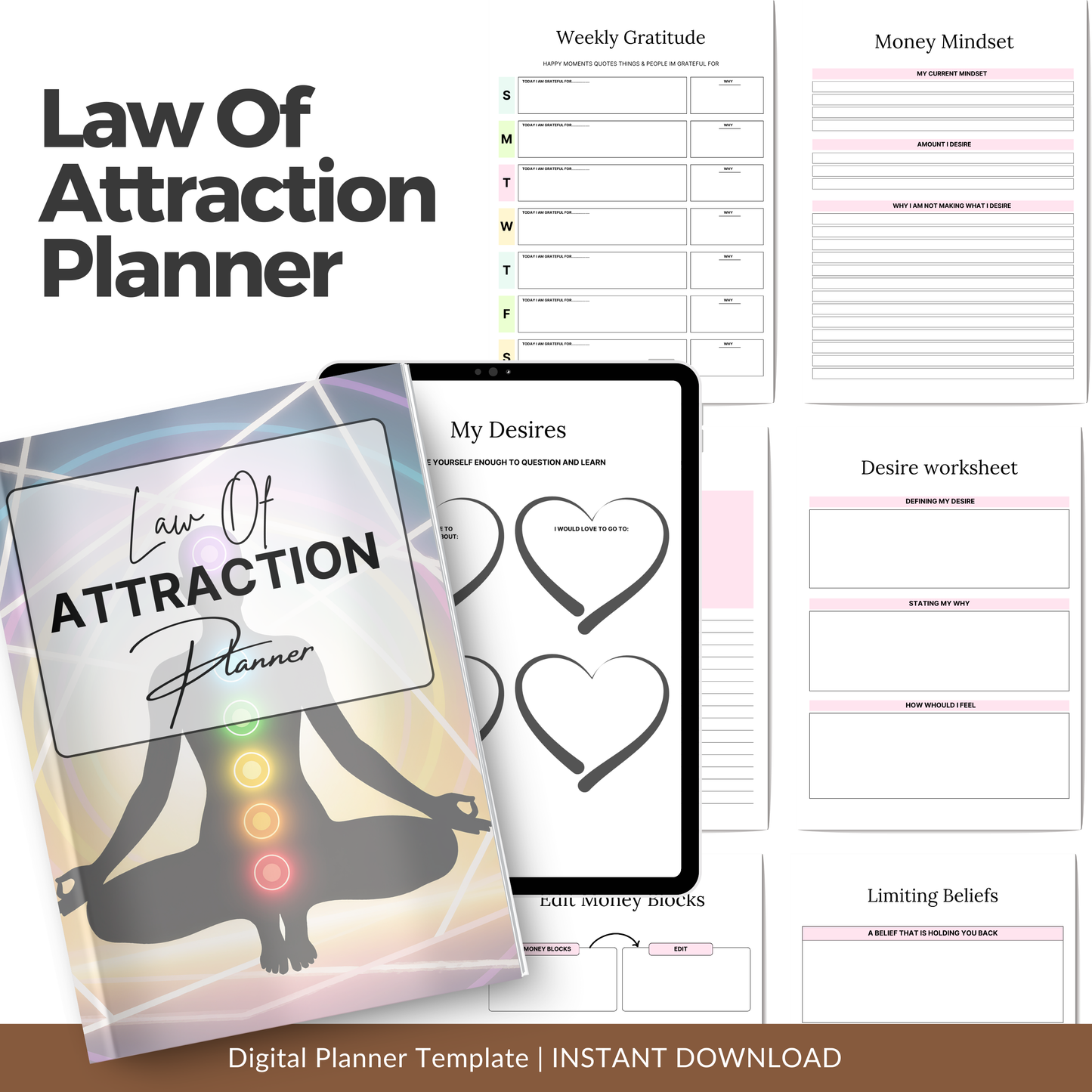 2026 Law of Attraction Planner – Manifestation Digital Journal (Printable)