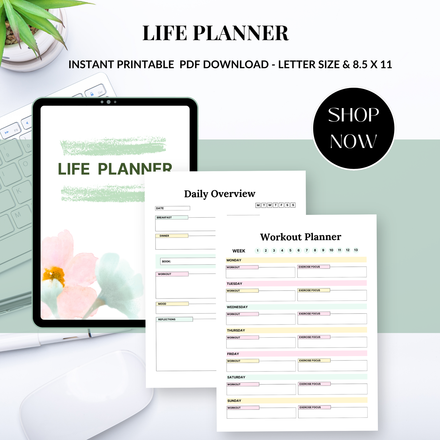 2026 Life Planner – All-in-One Digital Productivity Planner (PDF)