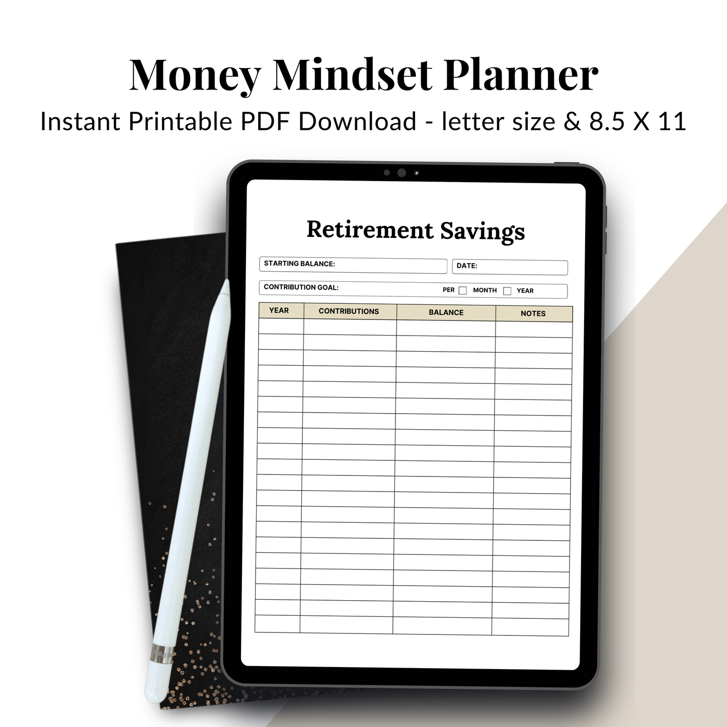 2026 Money Mindset Planner – Wealth & Abundance Digital Journal