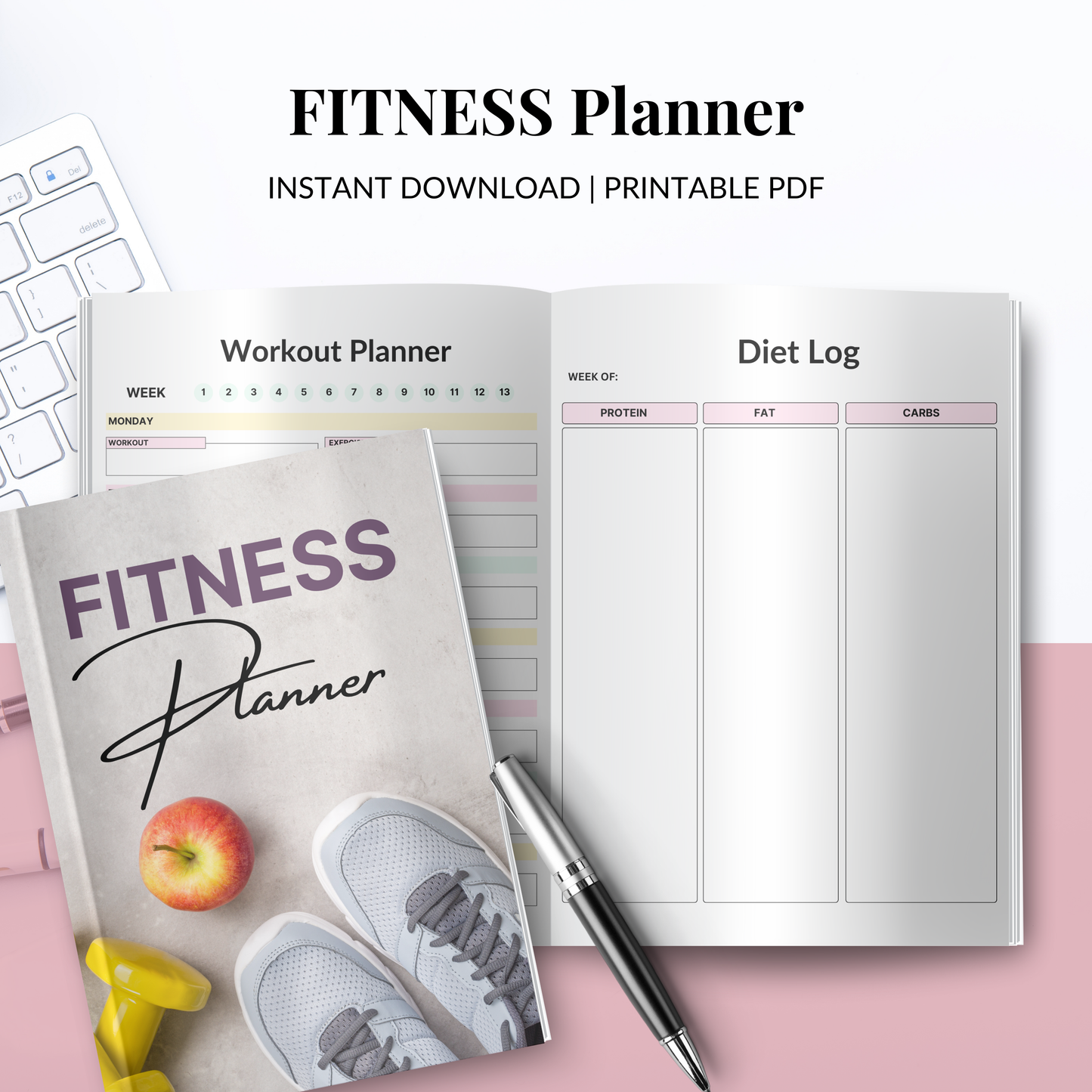 2026 Fitness Planner – Printable Workout & Health Tracker (PDF)