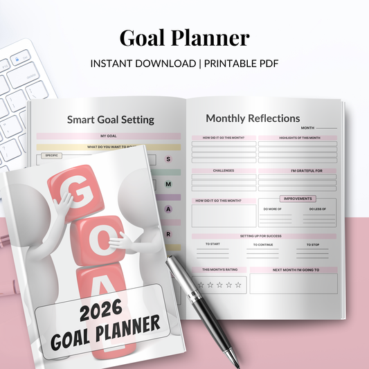 2026 Goal Planner – Goal Setting & Achievement Digital Workbook