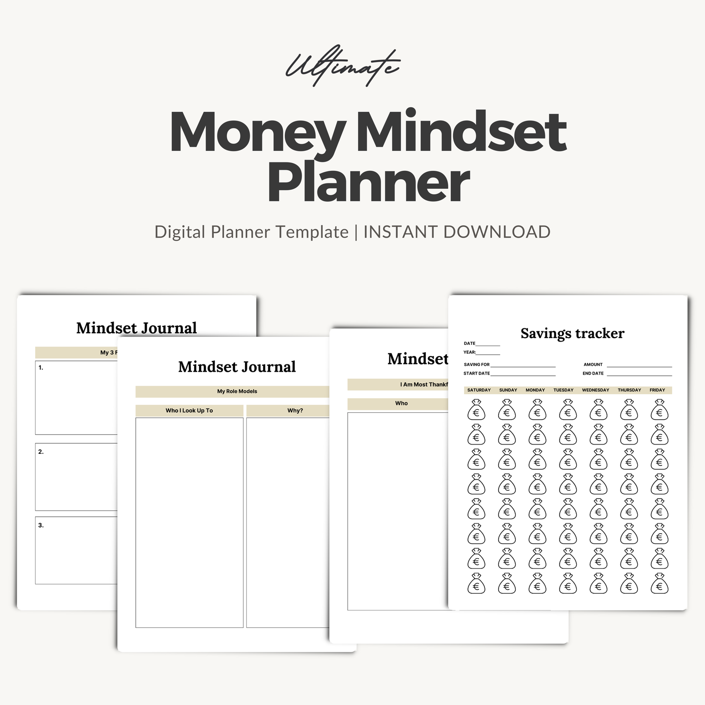 2026 Money Mindset Planner – Wealth & Abundance Digital Journal