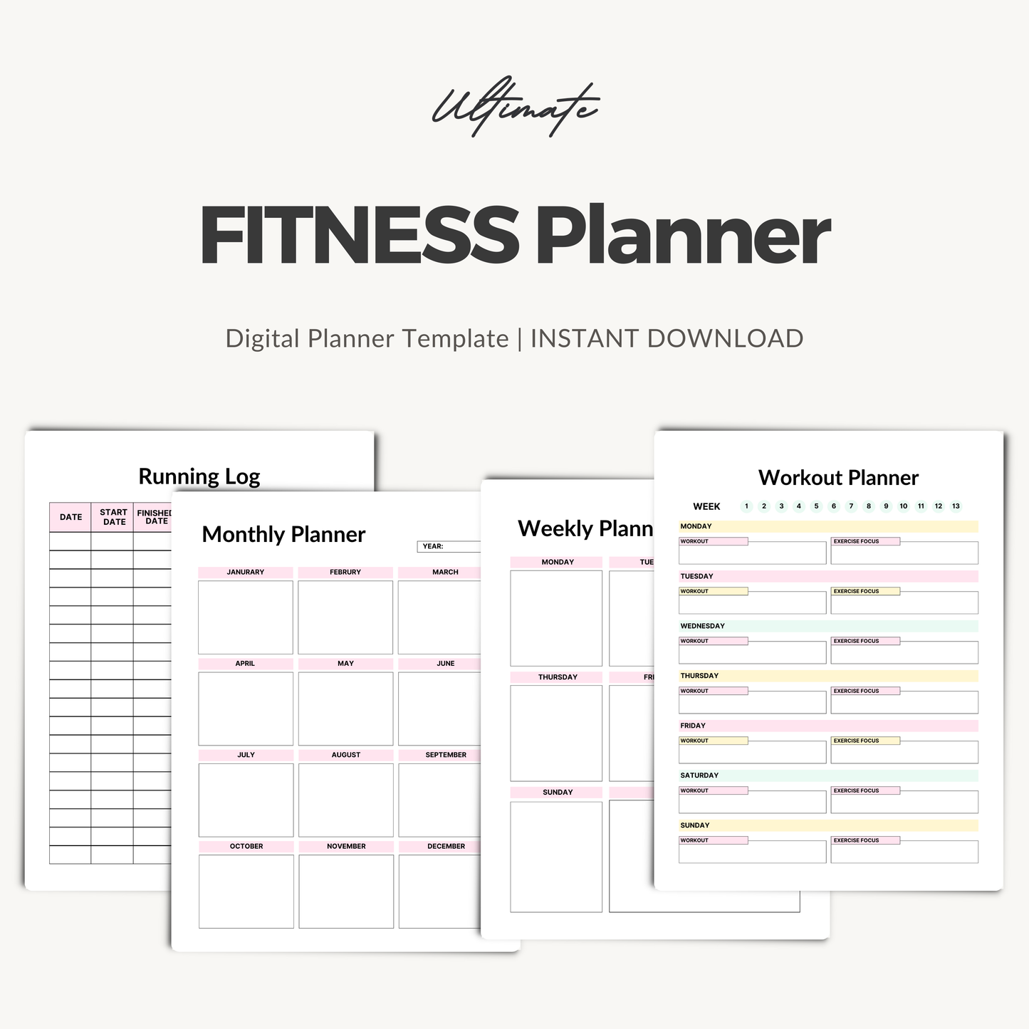 2026 Fitness Planner – Printable Workout & Health Tracker (PDF)