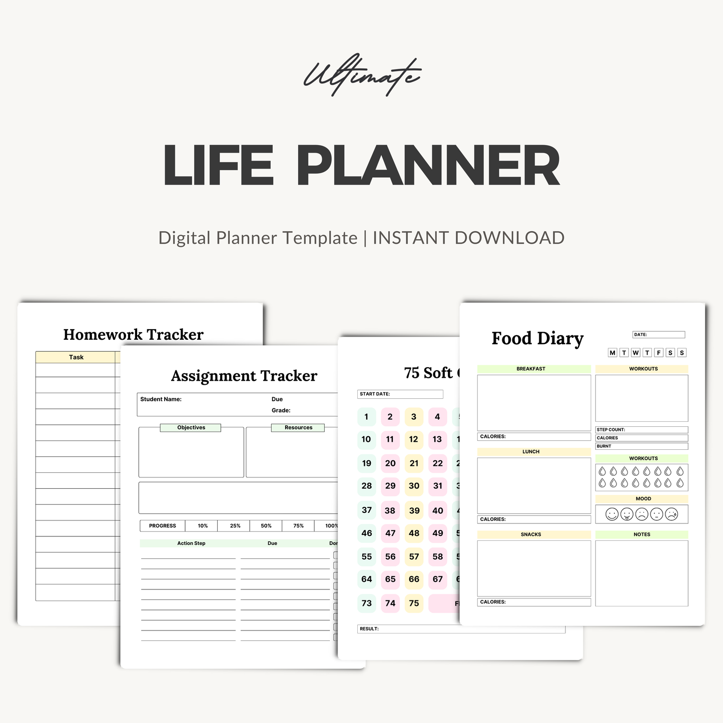2026 Life Planner – All-in-One Digital Productivity Planner (PDF)